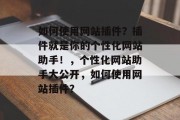 如何使用网站插件？插件就是你的个性化网站助手！，个性化网站助手大公开，如何使用网站插件？