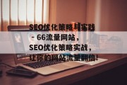 SEO优化策略与实践 - 66流量网站，SEO优化策略实战，让你的网站流量翻倍!，SEO优化实战，提高网站流量的策略