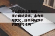 丰台网站优化策略——提升网站效率，丰台网站优化，提高网站效率的策略和技巧