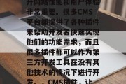 CMS网站插件对于提升网站性能和用户体验非常重要。很多CMS平台都提供了各种插件来帮助开发者快速实现他们的功能需求，而且很多插件都可以作为第三方开发工具在没有其他技术的情况下进行开发。，CMS插件，让网站运行如丝般顺畅，CMS插件，加速网站运行的利器