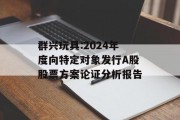 群兴玩具:2024年度向特定对象发行A股股票方案论证分析报告