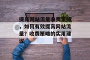 提高网站流量收费策略，如何有效提高网站流量？收费策略的实用建议，提高网站流量收费策略