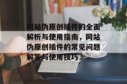 网站伪原创插件的全面解析与使用指南，网站伪原创插件的常见问题解答与使用技巧，网站伪原创插件揭秘，了解、使用与问题解答