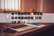 金十数据整理：每日美股市场要闻速递（8月5日 周一）