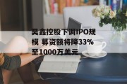 昊鑫控股下调IPO规模 募资额将降33%至1000万美元