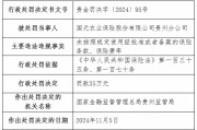 国元农险贵州分公司被罚35万元：未按照规定使用经批准或者备案的保险条款、保险费率