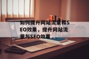 如何提升网站流量和SEO效果，提升网站流量与SEO效果