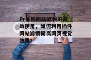 Pr插件网站滤镜的高效使用，如何利用插件网站滤镜提高网页视觉效果？，优化插件网站滤镜，提升网页视觉效果的方法和技巧