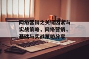 网络营销之关键因素与实战策略，网络营销，基础与实战策略分享，网络营销，核心要素与实战策略分析