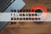 玩鱼斗智游戏的真面目？？，玩鱼斗智游戏，真实的游戏规则和技巧解析