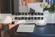 网站翻译插件原理揭秘，网站翻译插件原理详解