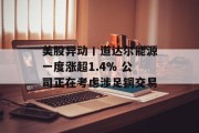 美股异动丨道达尔能源一度涨超1.4% 公司正在考虑涉足铜交易