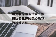 拜登驳斥退选传言，但捐助者已开始关心款项的后续去处……