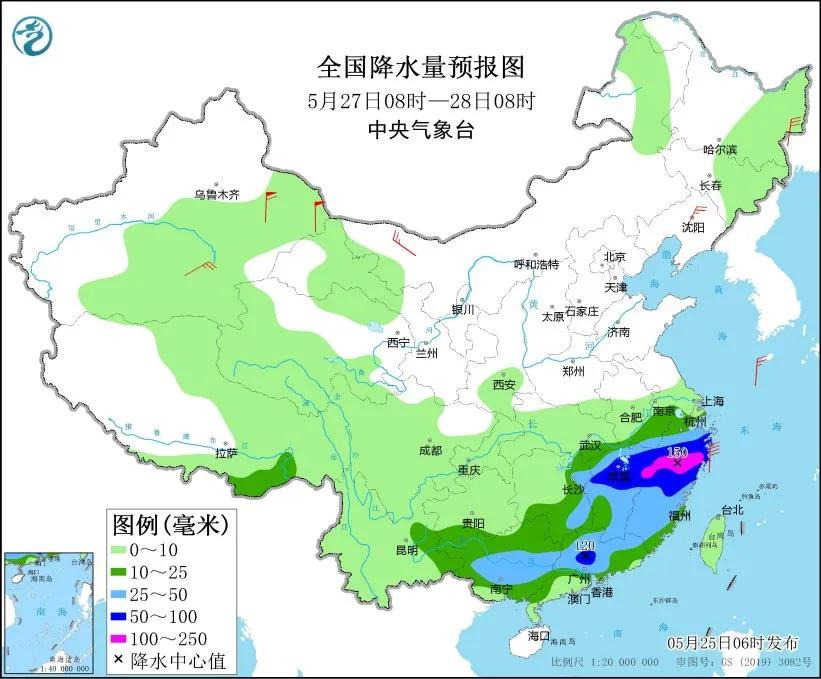 未来三天国内天气预报（5月25日）