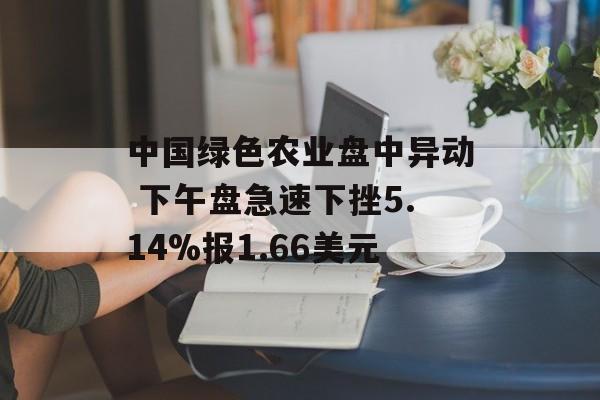 中国绿色农业盘中异动 下午盘急速下挫5.14%报1.66美元