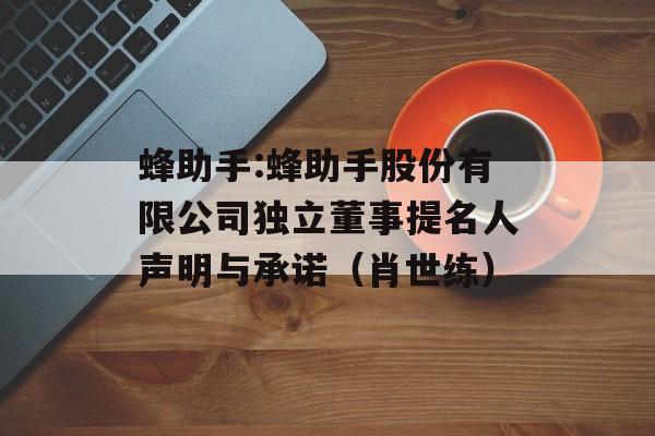 蜂助手:蜂助手股份有限公司独立董事提名人声明与承诺（肖世练）