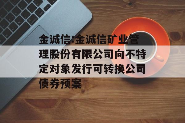 金诚信:金诚信矿业管理股份有限公司向不特定对象发行可转换公司债券预案