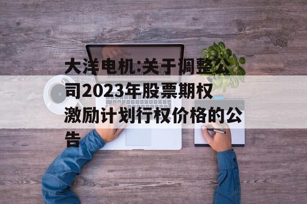 大洋电机:关于调整公司2023年股票期权激励计划行权价格的公告