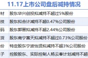 11月17日上市公司减持汇总：远翔新材等6股拟减持（表）