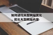 如何进行大型网站优化，优化大型网站内容，提高网站流量，如何优化大型网站内容