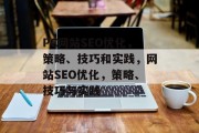 PC网站SEO优化，策略、技巧和实践，网站SEO优化，策略、技巧与实践，提高网站SEO排名，策略、技巧与实践