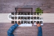 哈尔滨网站建设优化，哈尔滨网站建设优化，提升企业网站用户体验