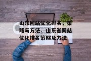 山东网站优化排名，策略与方法，山东省网站优化排名策略及方法