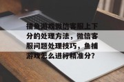 捕鱼游戏微信客服上下分的处理方法，微信客服问题处理技巧，鱼捕游戏怎么进行精准分？