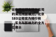 北京网站排名优化公司的实力与影响力，北京SEO公司实力排行榜，实力与影响力的全方位展示，北京SEO公司实力排行榜