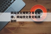 网站优化规则之常见陷阱，网站优化常见陷阱剖析，网站优化常见陷阱解析