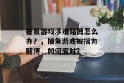 捕鱼游戏涉嫌赌博怎么办？，捕鱼游戏被指为赌博，如何应对？