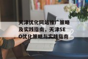 天津优化网站推广策略及实践指南，天津SEO优化策略与实践指南，天津SEO优化网站推广策略与实践指南