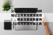 公司现金流量表查询网站让公司更加便捷高效！，现金流量报表查询，公司效率提升新工具