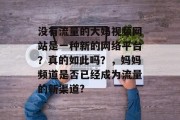 没有流量的大妈视频网站是一种新的网络平台？真的如此吗？，妈妈频道是否已经成为流量的新渠道?，大妈频道成流量新渠道？是真的吗?